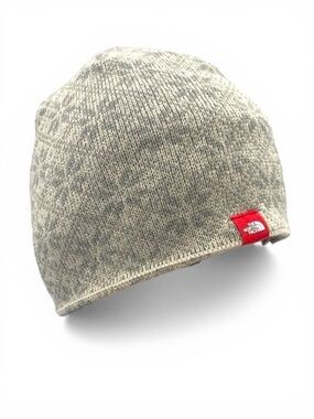 The North Face Light Gray Snowflake Knit Beanie